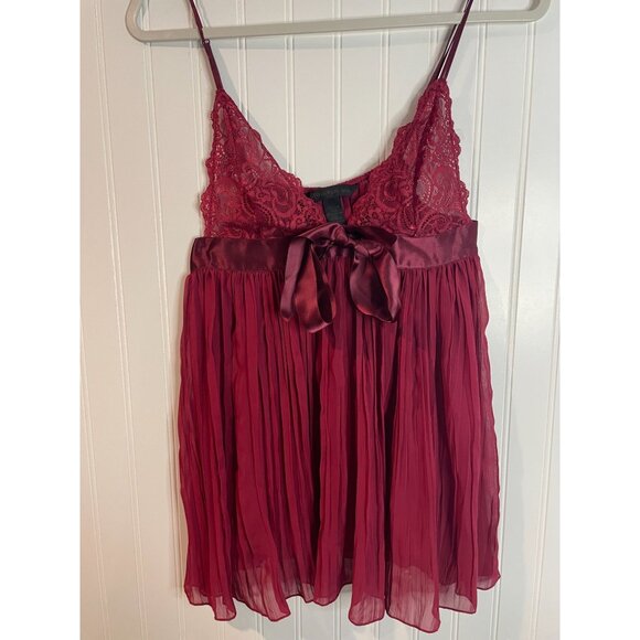 Victorias Secret Red Lace & Satin Babydoll Chemise With Adjustable Straps Size M - Picture 1 of 7